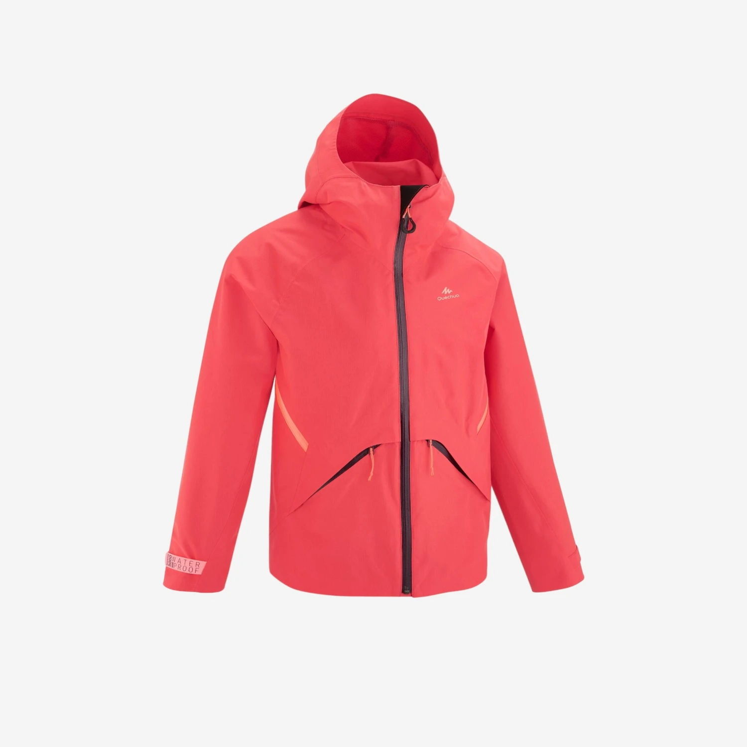 Quechua Kids’ Waterproof Hiking Jacket - MH550 - Coral - Age 7 1 Quechua Kids’ Waterproof Hiking Jacket - MH550 - Coral - Age 7