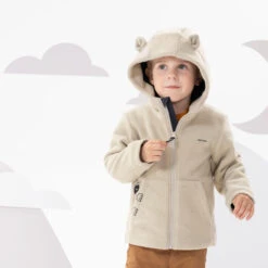 Quechua Kids' Hiking Fleece - MH500 KID Beige - Ages 2 -Quechua k69c8db5fe6578499ca619480825778d7