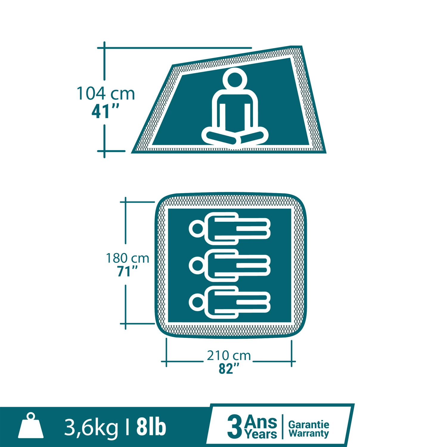 Quechua 3 Man Pop-Up Tent 2 Quechua 3 Man Pop-Up Tent - Image 2