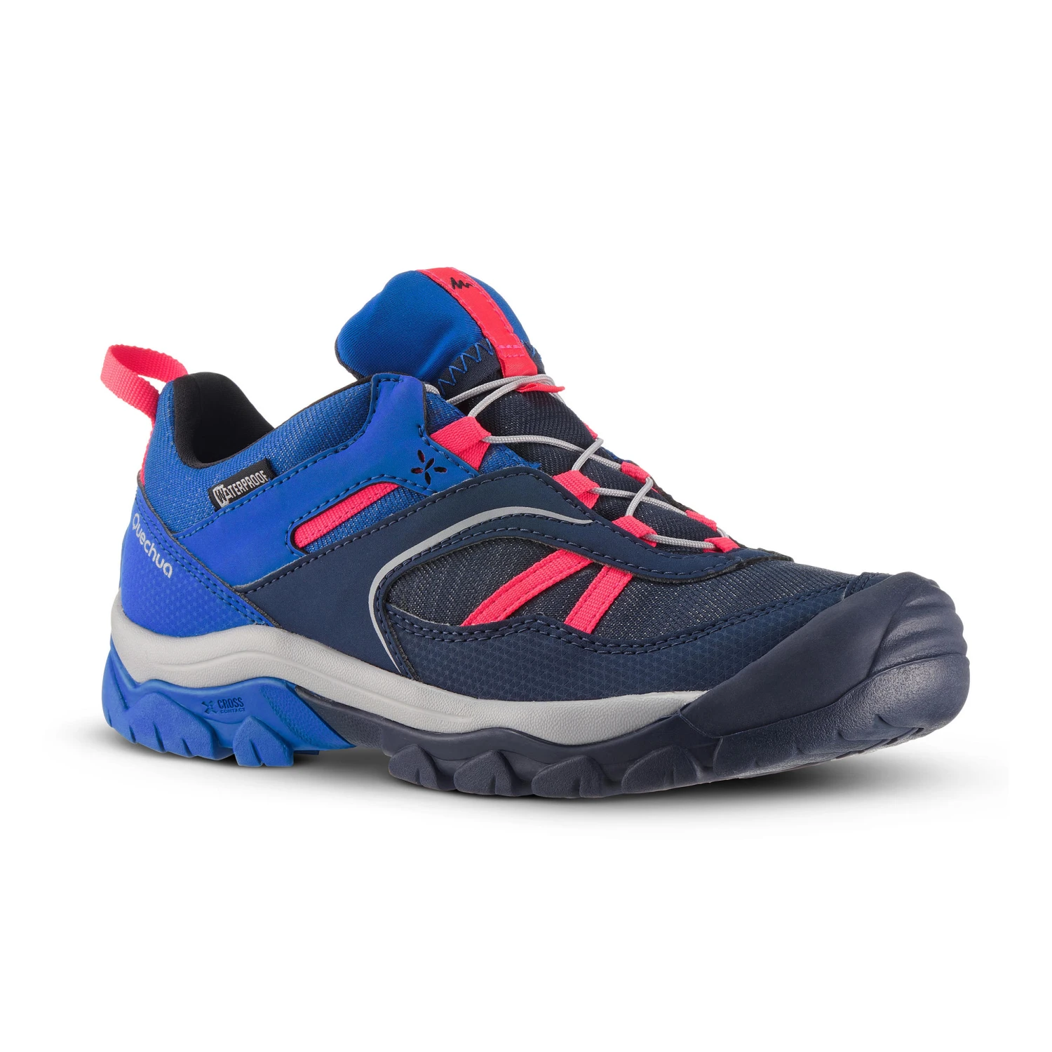 Quechua Kids' Waterproof Hiking Shoes Crossrock With Laces 2½-5 1 Quechua Kids' Waterproof Hiking Shoes Crossrock With Laces 2½-5