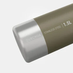 Quechua Stainless Steel Hiking Flask With Screw Cap MH100 1.5 L Khaki -Quechua ke00fb3c1718e1f1884a8d1ed33b7a366