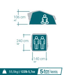 Quechua Roof Tent MH500 Fresh & Black 2P -Quechua ke90fc7ebad508388361432c5420b6254